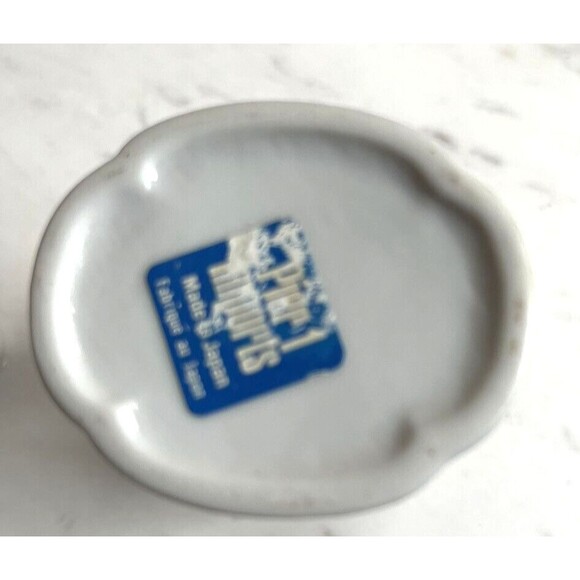 Pier 1 Imports Vase Vintage 80s Ceramic Mini Single Flower Bud White Blue Floral - Picture 4 of 4